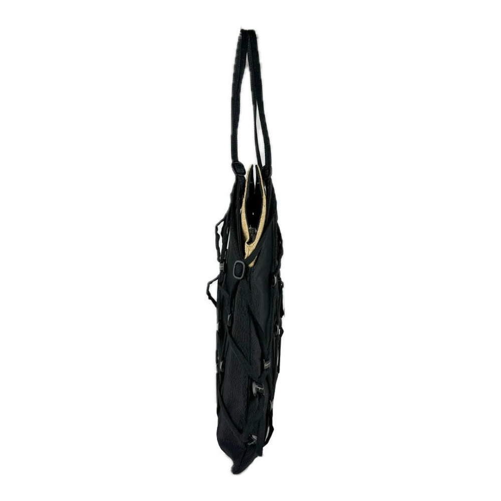 Salvatore Ferragamo black handbag Straw Tan bag beige rayon